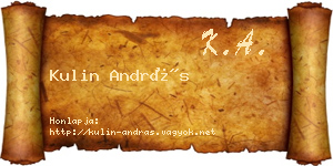 Kulin András névjegykártya